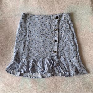 Blue floral printed skirt